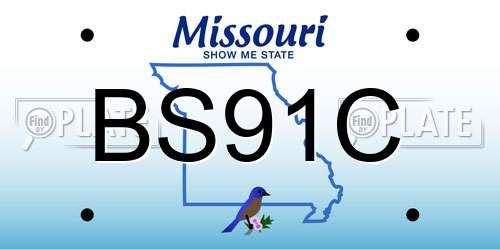 BS91C Missouri License Plate