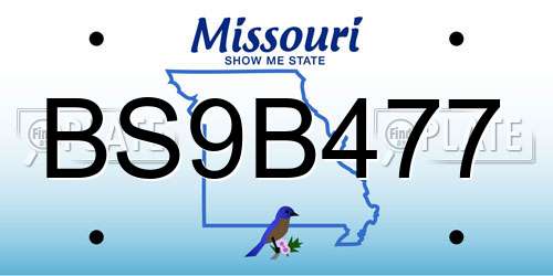 BS9B477 Missouri License Plate