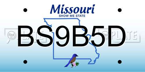 BS9B5D Missouri License Plate