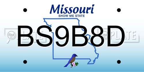 BS9B8D Missouri License Plate