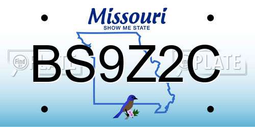 BS9Z2C Missouri License Plate