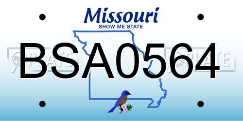 BSA0564 Missouri License Plate