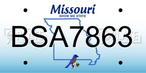 BSA7863 Missouri License Plate