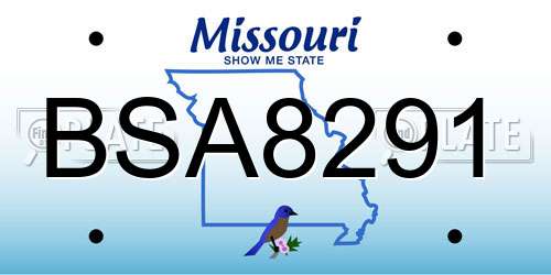 BSA8291 Missouri License Plate