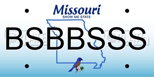BSBBSSS Missouri License Plate