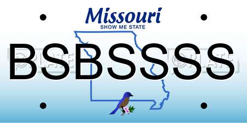 BSBSSSS Missouri License Plate