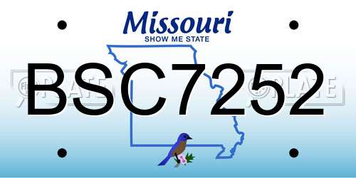 BSC7252 Missouri License Plate