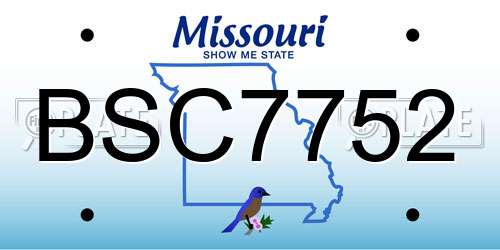 BSC7752 Missouri License Plate