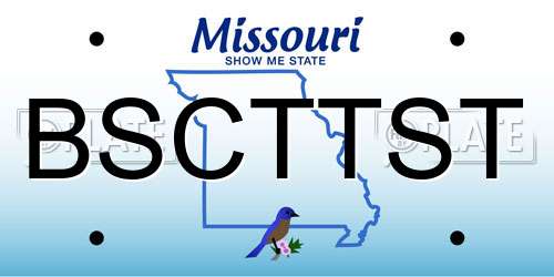 BSCTTST Missouri License Plate
