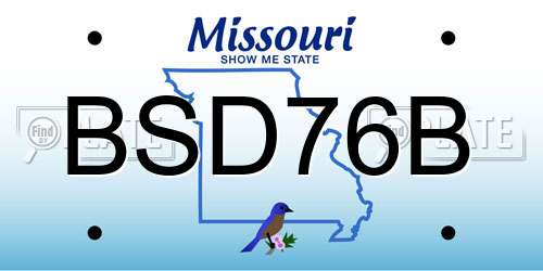 BSD76B Missouri License Plate