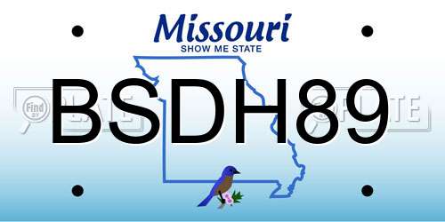 BSDH89 Missouri License Plate