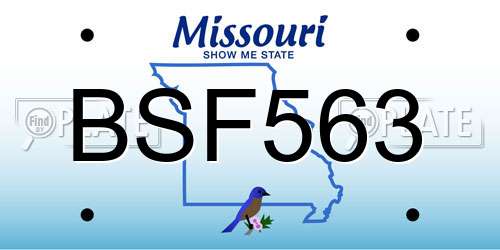 BSF563 Missouri License Plate