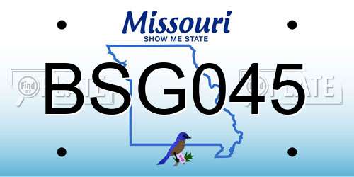 BSG045 Missouri License Plate