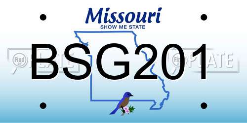 BSG201 Missouri License Plate