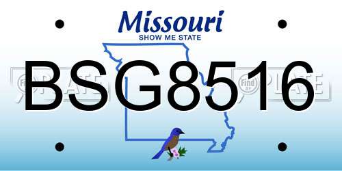 BSG8516 Missouri License Plate