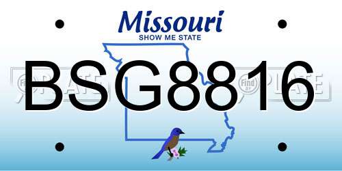 BSG8816 Missouri License Plate