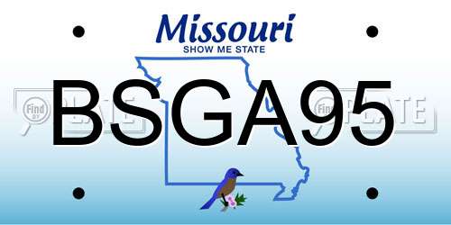 BSGA95 Missouri License Plate