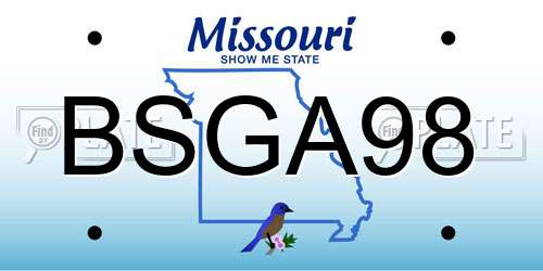 BSGA98 Missouri License Plate