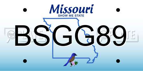 BSGG89 Missouri License Plate
