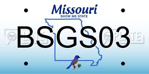 BSGS03 Missouri License Plate