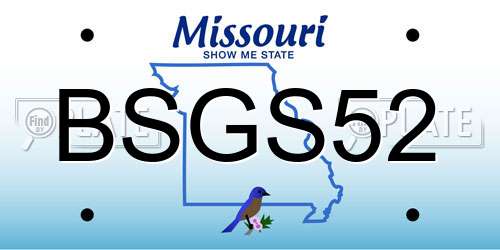 BSGS52 Missouri License Plate