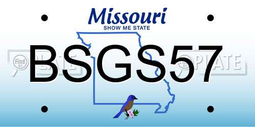 BSGS57 Missouri License Plate