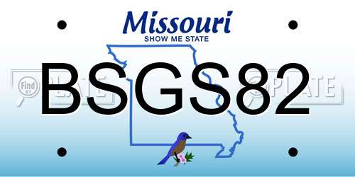 BSGS82 Missouri License Plate