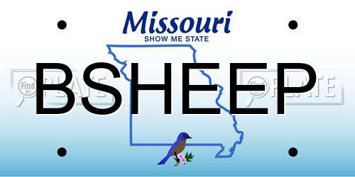 BSHEEP Missouri License Plate