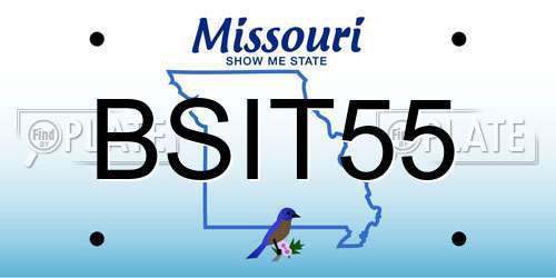 BSIT55 Missouri License Plate