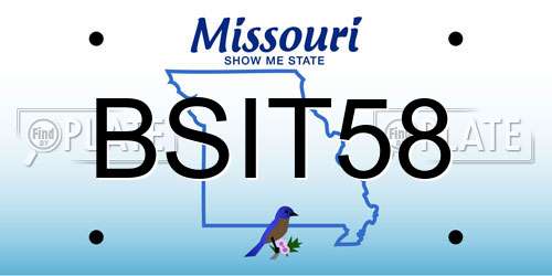 BSIT58 Missouri License Plate