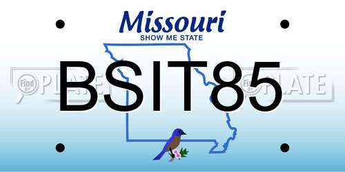 BSIT85 Missouri License Plate