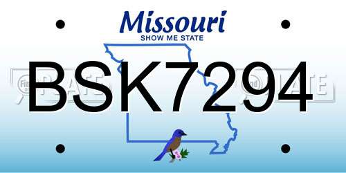 BSK7294 Missouri License Plate