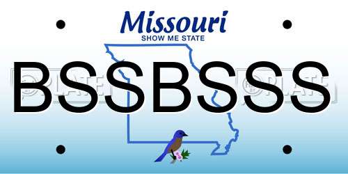BSSBSSS Missouri License Plate