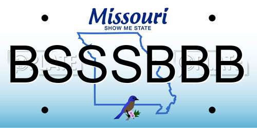 BSSSBBB Missouri License Plate