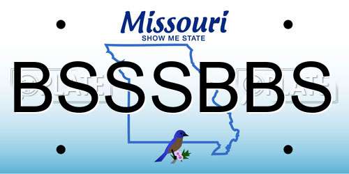 BSSSBBS Missouri License Plate