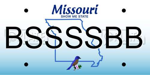 BSSSSBB Missouri License Plate