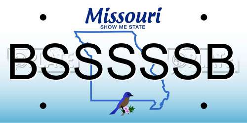 BSSSSSB Missouri License Plate