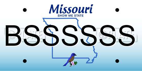 BSSSSSS Missouri License Plate