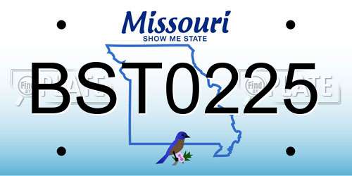 BST0225 Missouri License Plate