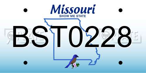 BST0228 Missouri License Plate