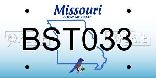 BST033 Missouri License Plate