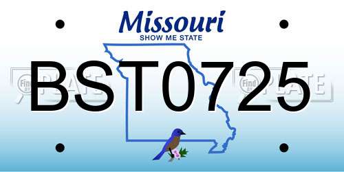 BST0725 Missouri License Plate