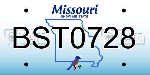 BST0728 Missouri License Plate