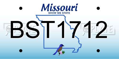 BST1712 Missouri License Plate