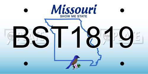 BST1819 Missouri License Plate