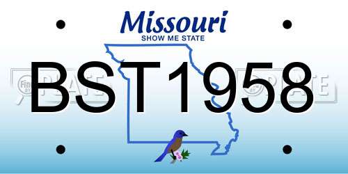 BST1958 Missouri License Plate