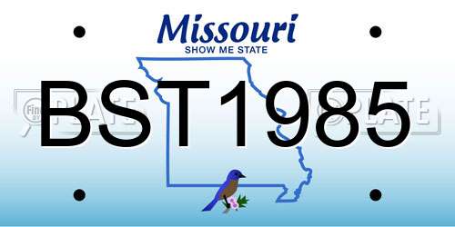BST1985 Missouri License Plate