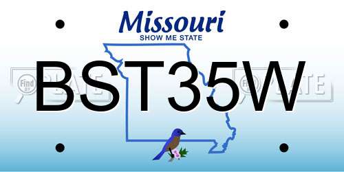 BST35W Missouri License Plate