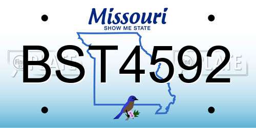 BST4592 Missouri License Plate