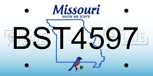 BST4597 Missouri License Plate